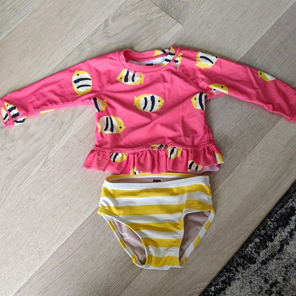Tea Collection swim rash guard and bottom